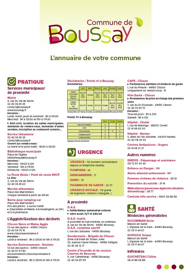 Annuaire 2024 - Commune de Boussay