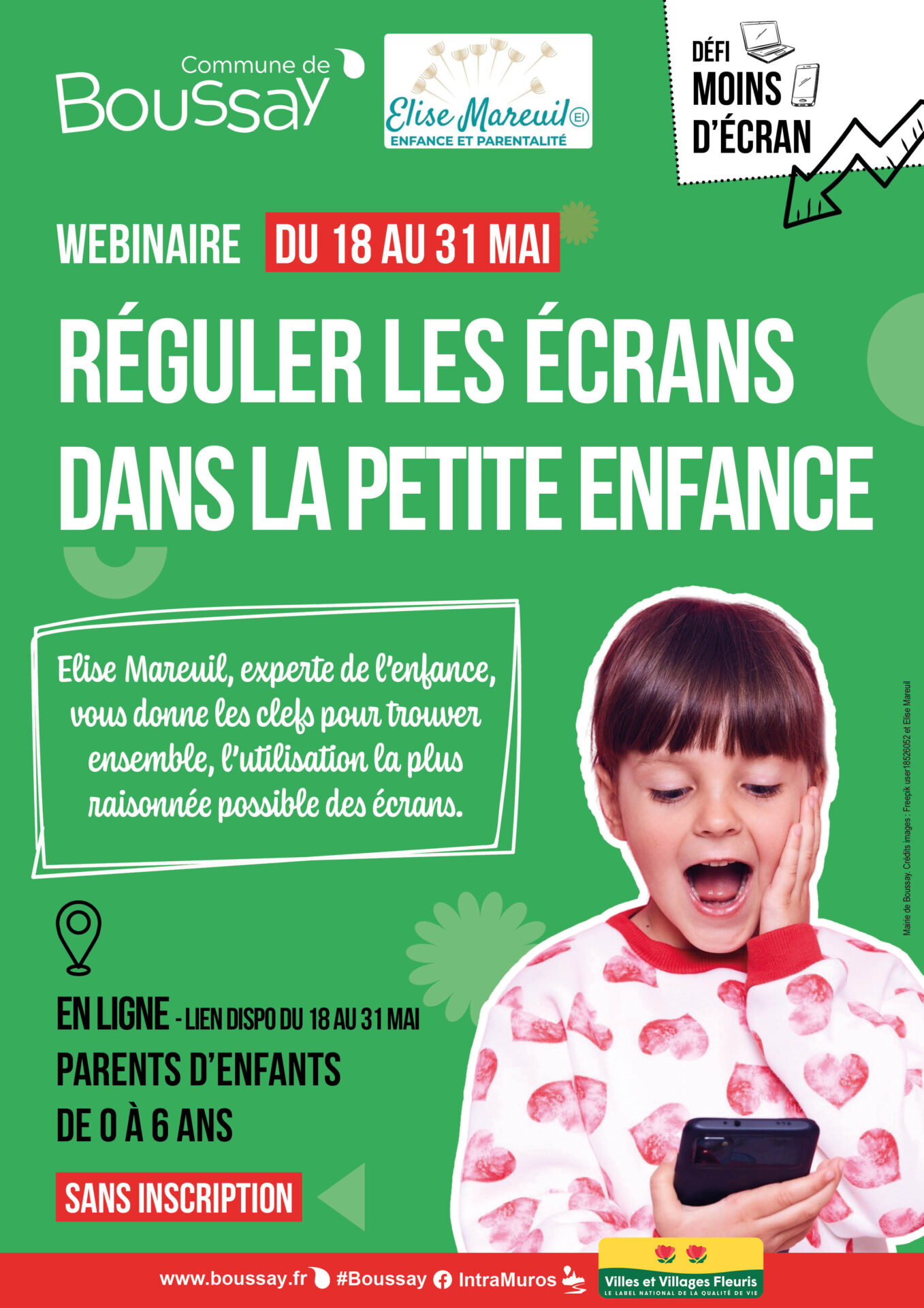 Affiche webinaire Defi moins d'écran