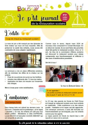 Journal du restaurant scolaire juillet 2026