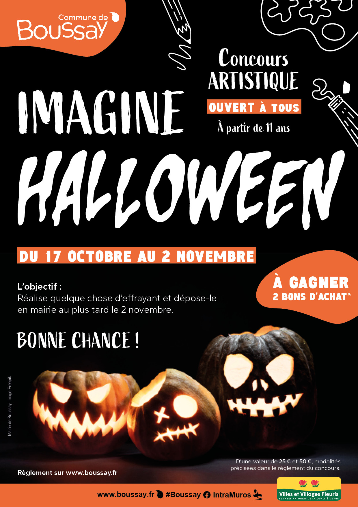 Affiche concours halloween mairie de Boussay